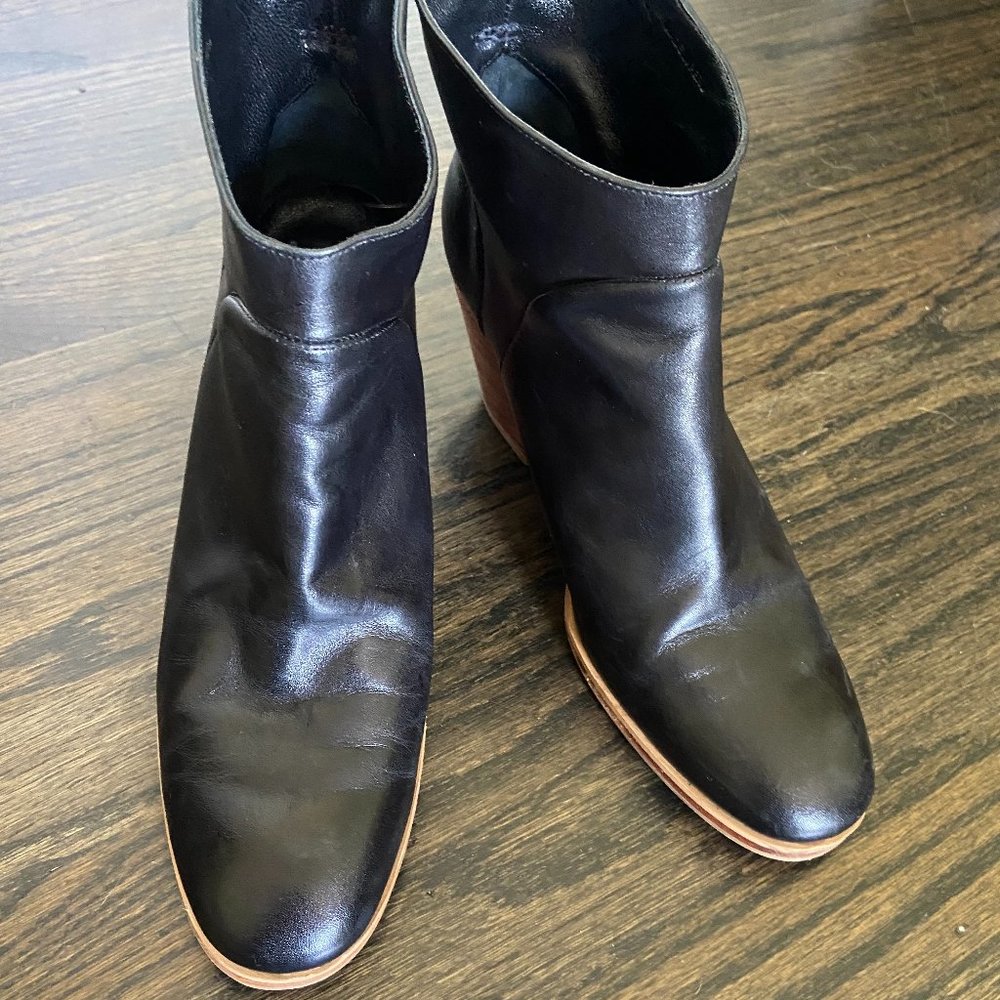 Rachel Comey Penpal Black Leather Ankle Boots